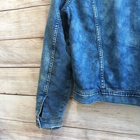 AMERICAN EAGLE JEAN JACKET‎ WITH PLAID FLANNEL LINING - Picture 9 of 11